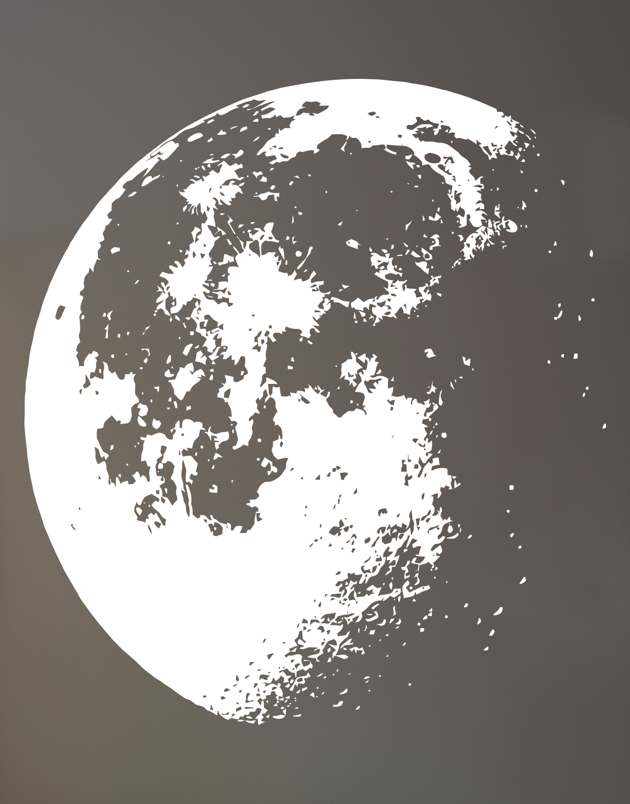Moon Wall Sticker for Kid’s Room. Wall Decal Moon Art. Space Theme Decor. #523