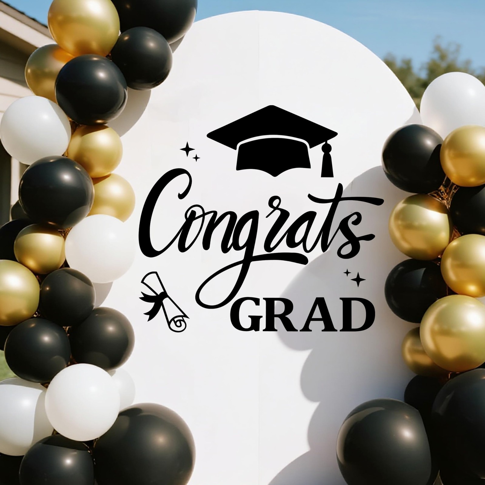 Congrats Grad Wall Decal Class of 2026 Graduation Party Decal for Balloon Arc…