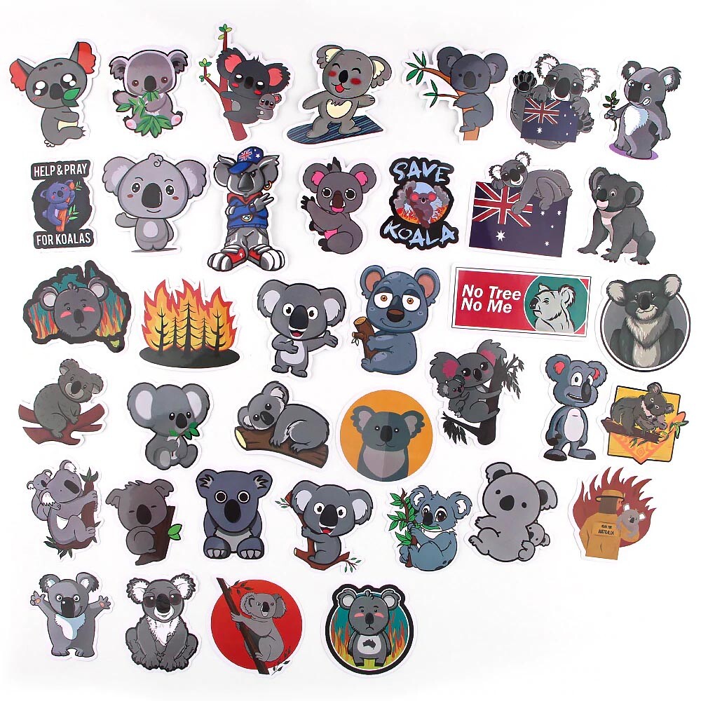 KOALA Vinyl Stickers [A] AUSTRALIA Animals BEAR ~Waterproof WATER BOTTLE Decals