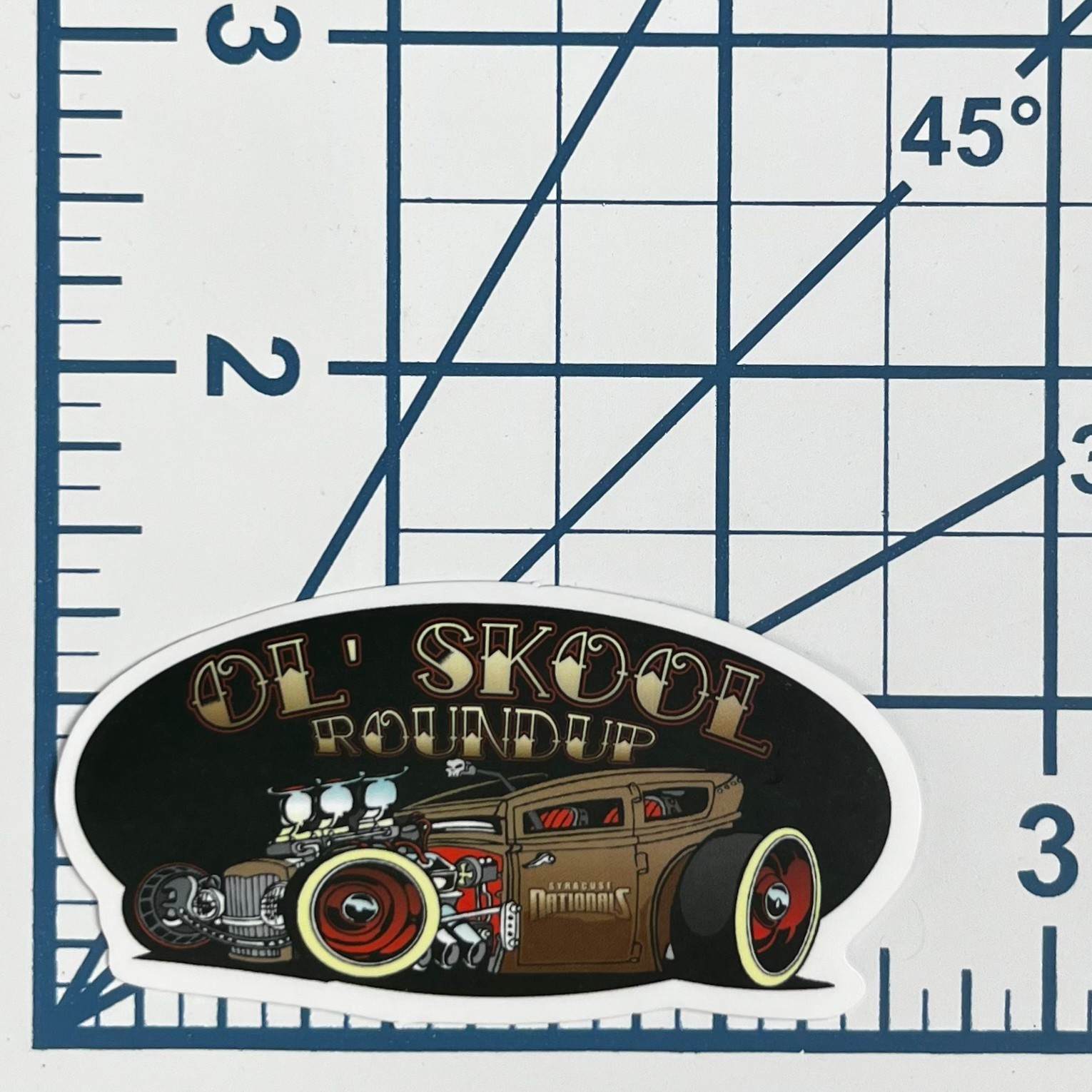 Ol Skool Roundup Vinyl Sticker Rat Rod Decal Retro Custom Hot Rod Garage Art
