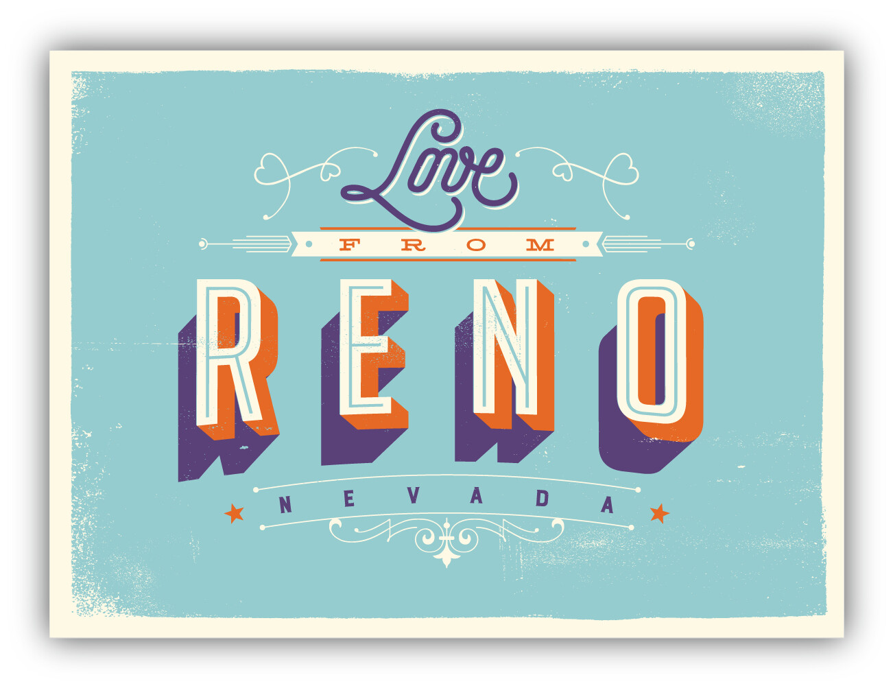 Love From Reno Nevada USA Vintage Vinyl Sticker Decal