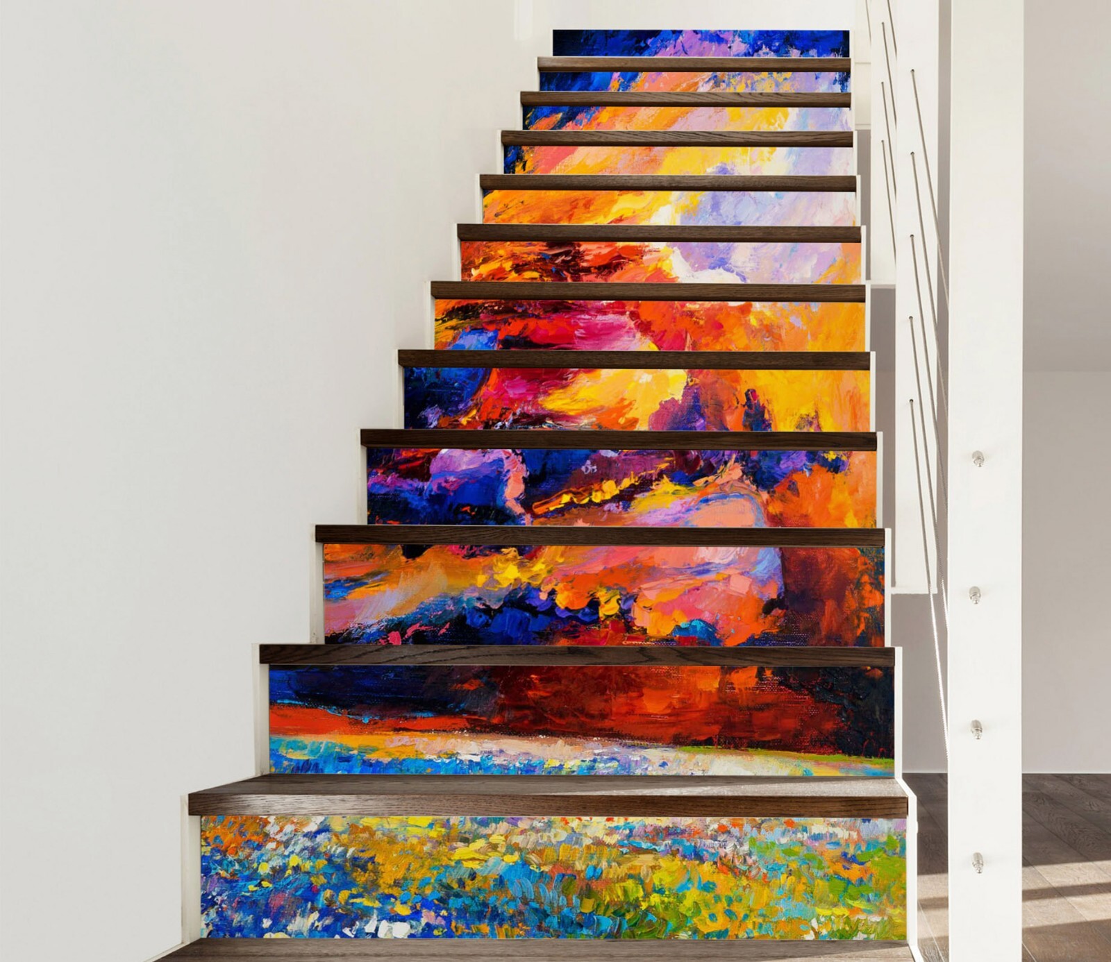 3D Oil Painting ZHU530 Stairs Risers Decoration Photo Mural Vinyl Wallpaper Amy
