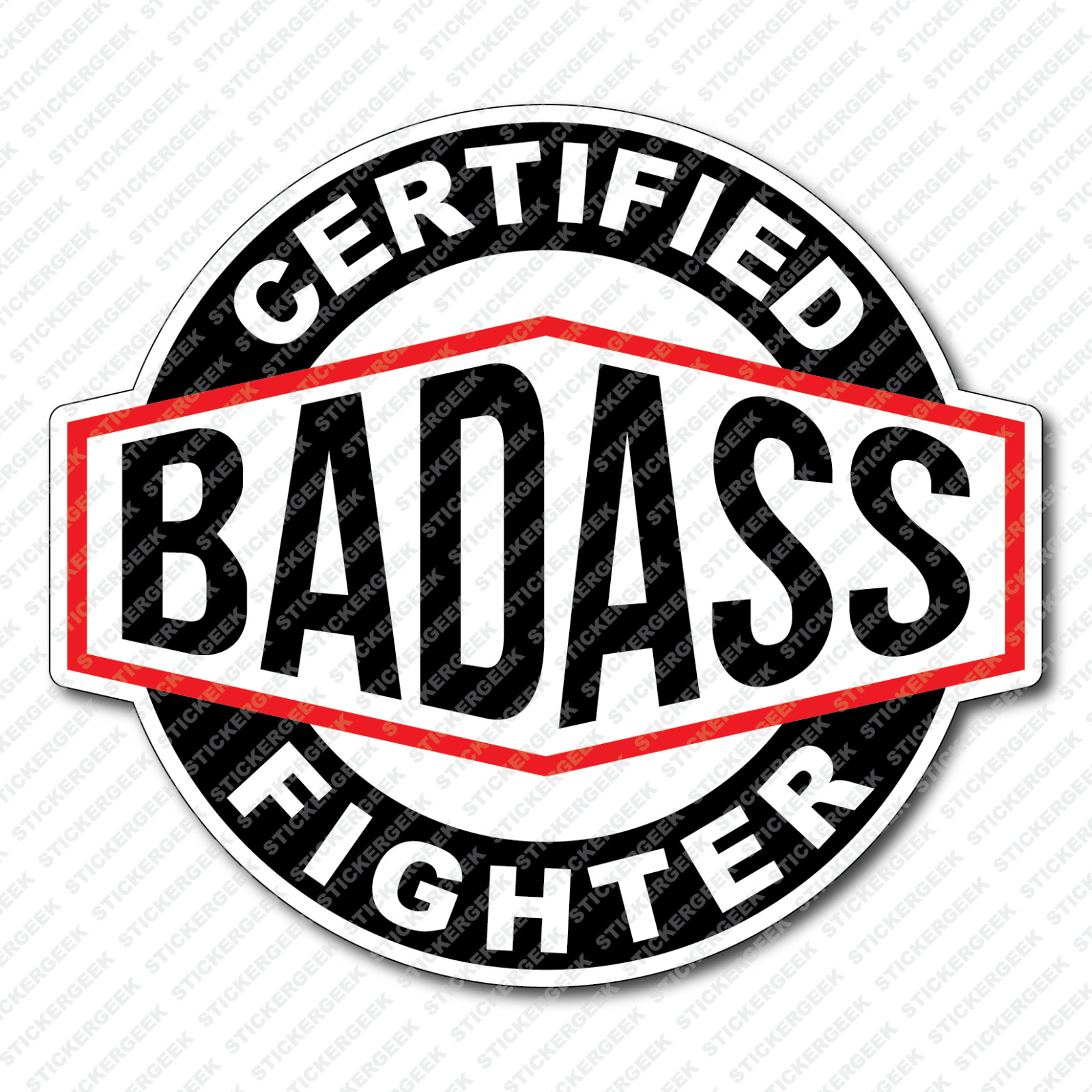 Certified Bad Ass Fighter Water Bottle Full Contact Fighting Decal MMA Sticker
