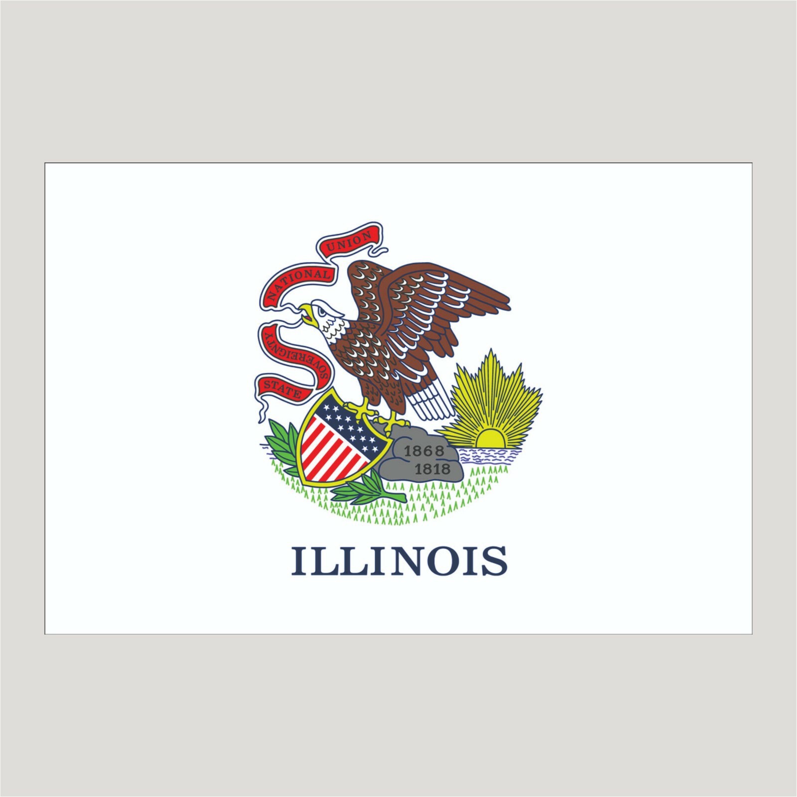 Illinois State Flag Sticker, Decal, Bumper Sticker Vacation Sticker 3″ x 5″