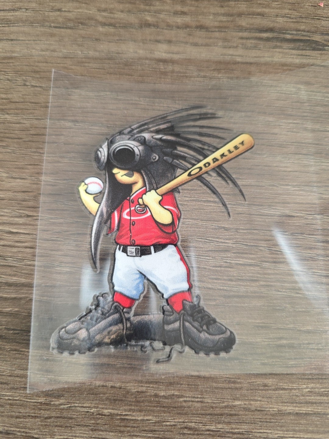 Oakley Madusa Half Pint Red Baseball Player UVDTF Decal Made In USA Waterproof