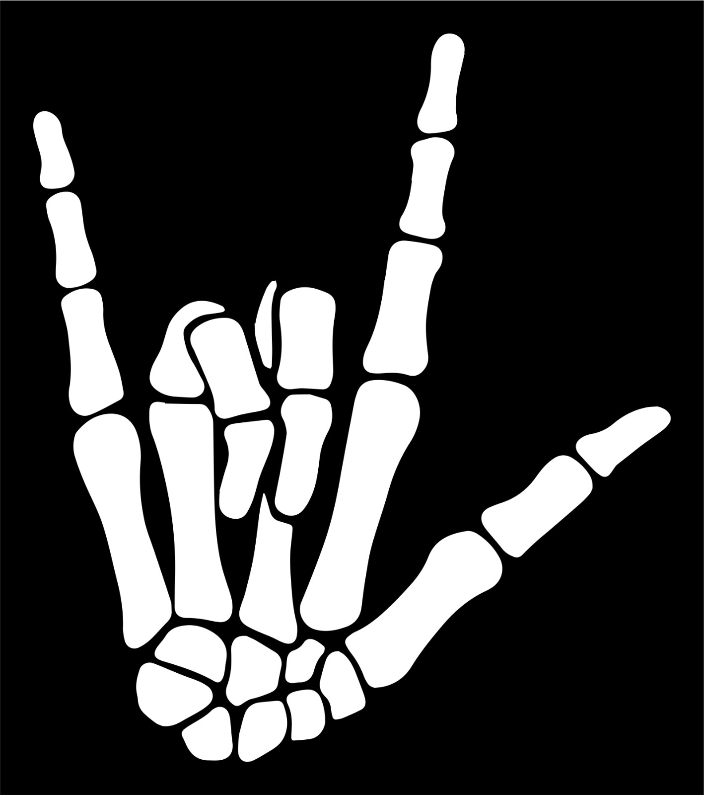 Skeleton Hand Love You Vinyl Decal Sticker Car Auto SUV Truck Window Tablet