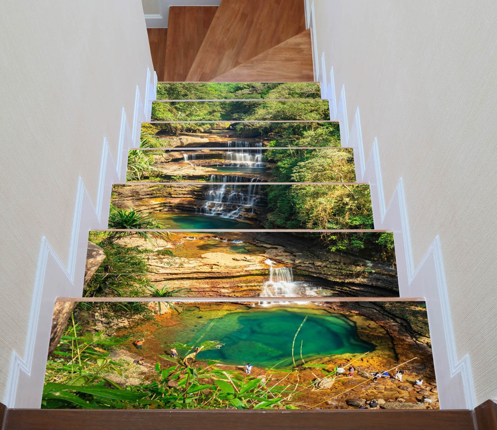 3D Small Lake L163 Stair Risers Decoration Photo Mural Vinyl Wallpaper Vera