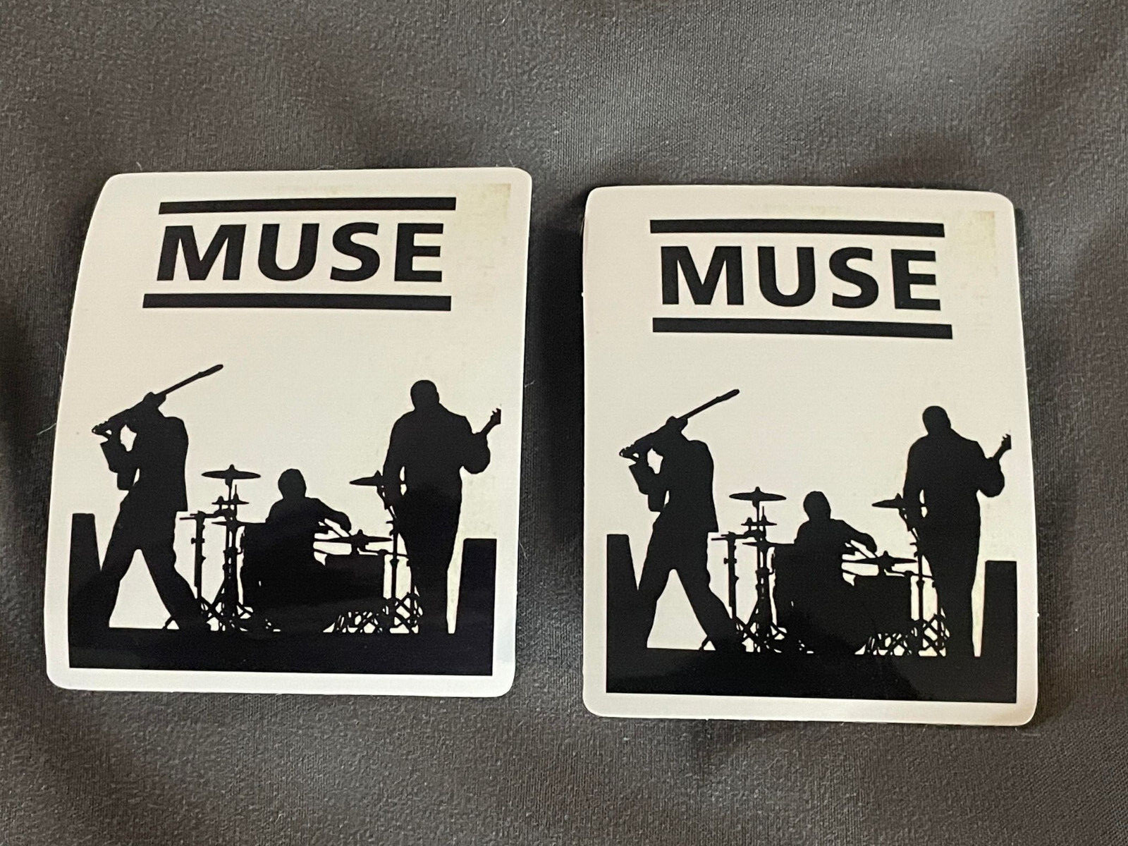 Lot of 2 MUSE 2 1/4″ x 2 3/4″ Band Logo Black White STICKERS Fast! FREE SHIP!