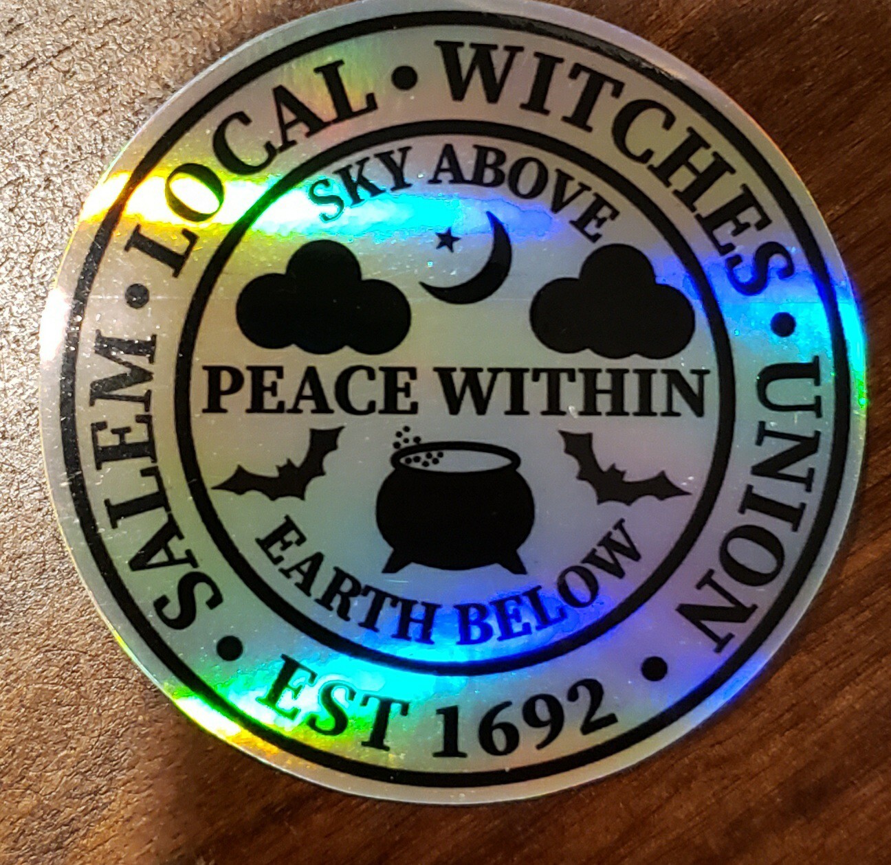 SALEM LOCAL WITCHES UNION Holographic Sticker Vinyl 3 in UV WEATHER RESISTANT