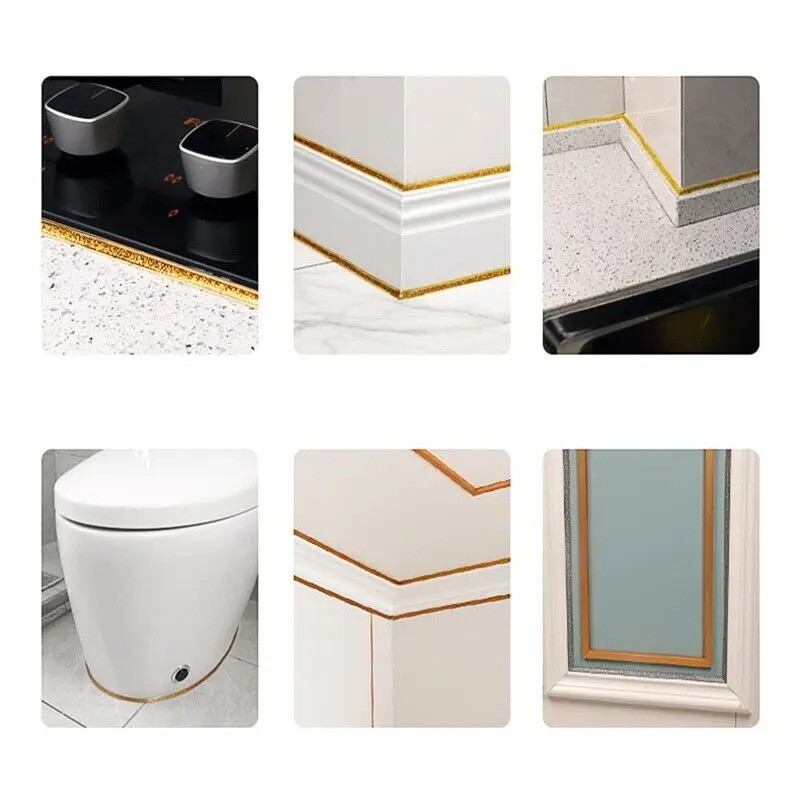 Ceramic Tile Mildewproof Gap Tape 6M Self-adhesive Waterproof Seam Sticker UK