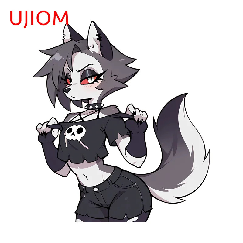 UJIOM Furry Loona Wall Stickers Cartoon Wardrobe Door Decals Vinyl Smart Bedroom