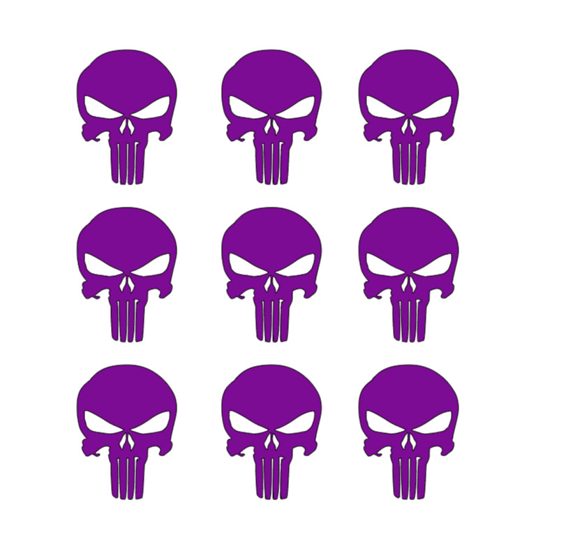 (9) The Punisher Skull Vinyl Decals Phone Helmet Gun Mag 1″ 2″ 3″ Stickers
