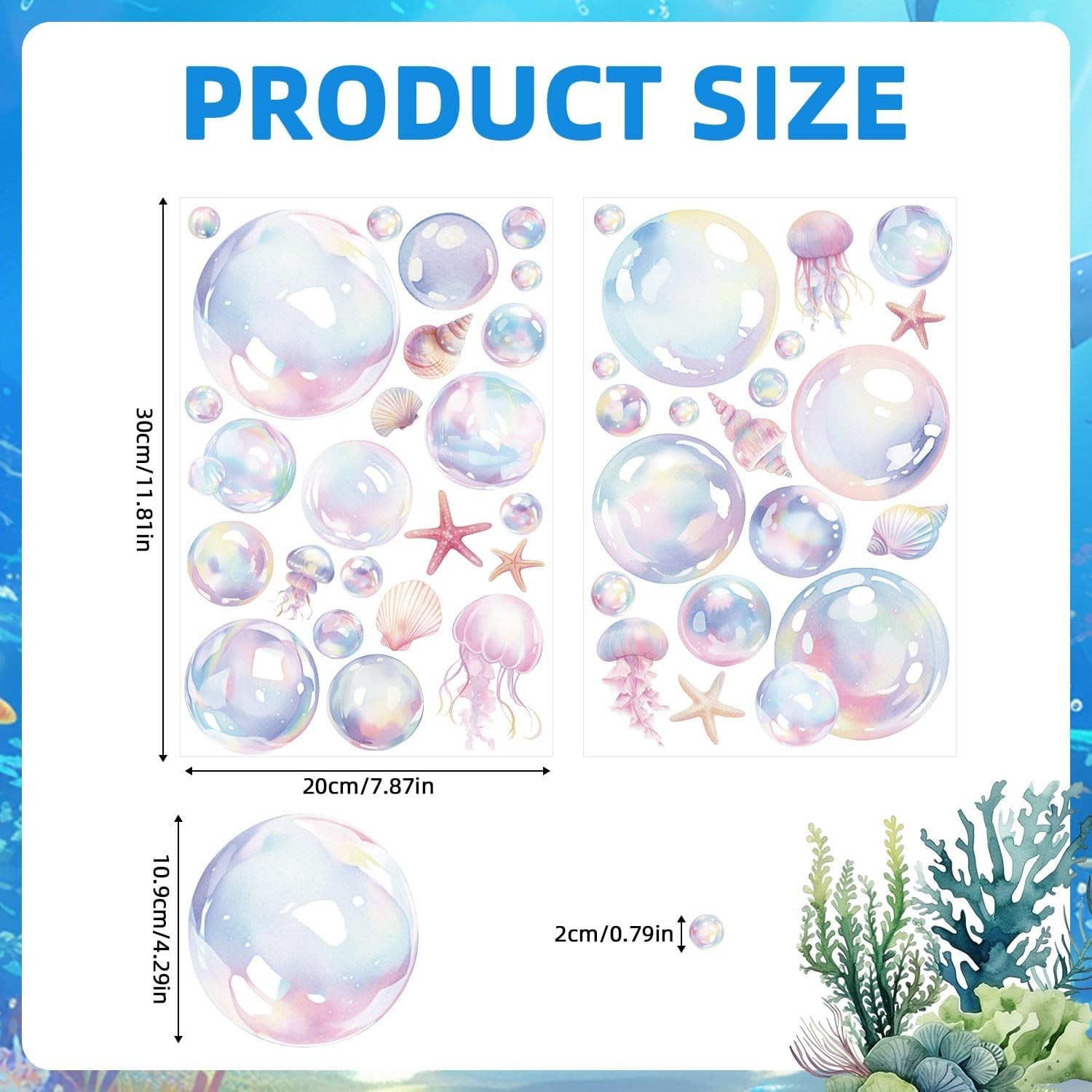 Colorful PVC Bubble Wall Decals – 4 Sheet Variety Pack for Dreamy Atmospheres