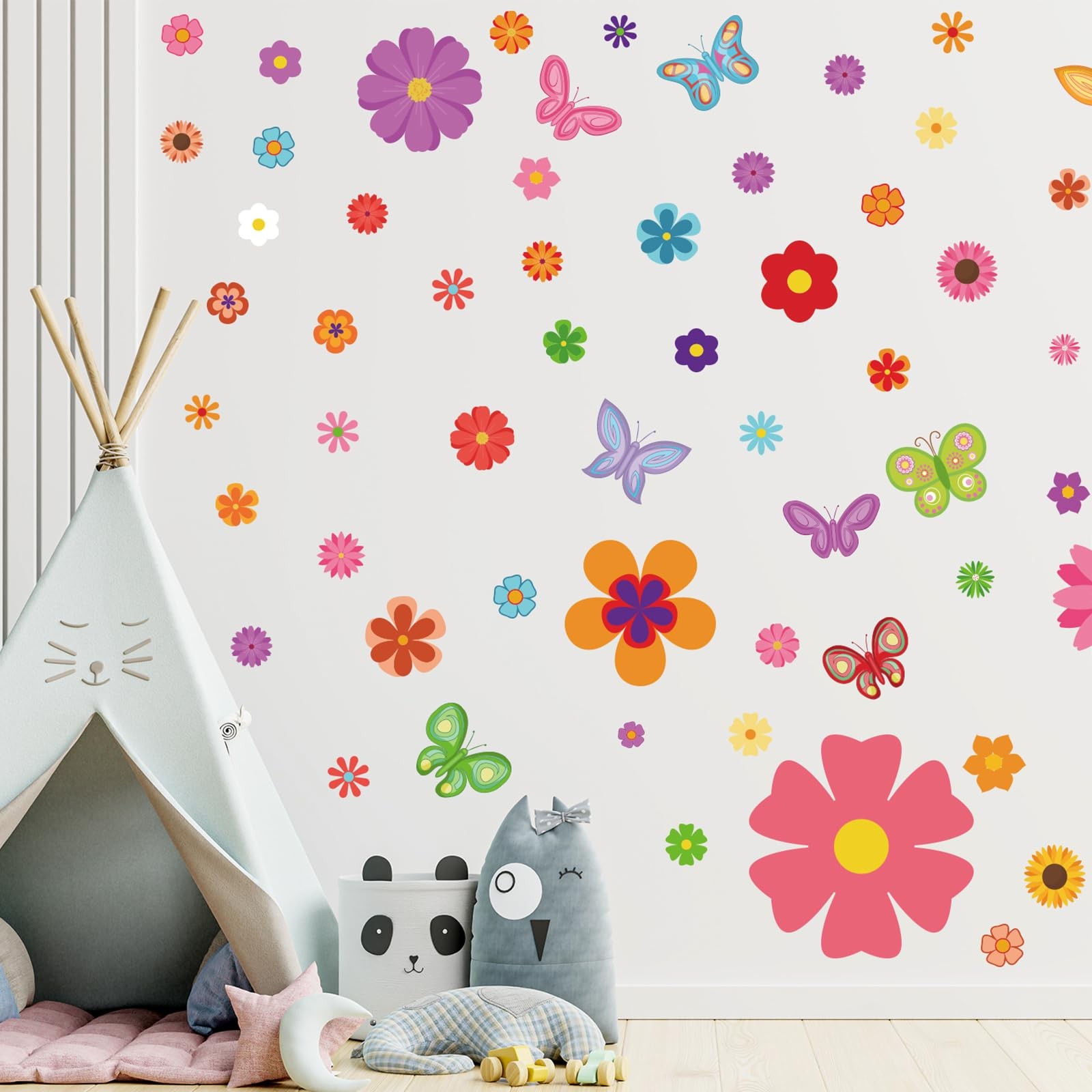 12 Sheets Flower Stickers 130 Pcs SelfAdhesive Vinyl Car Decals & Clings