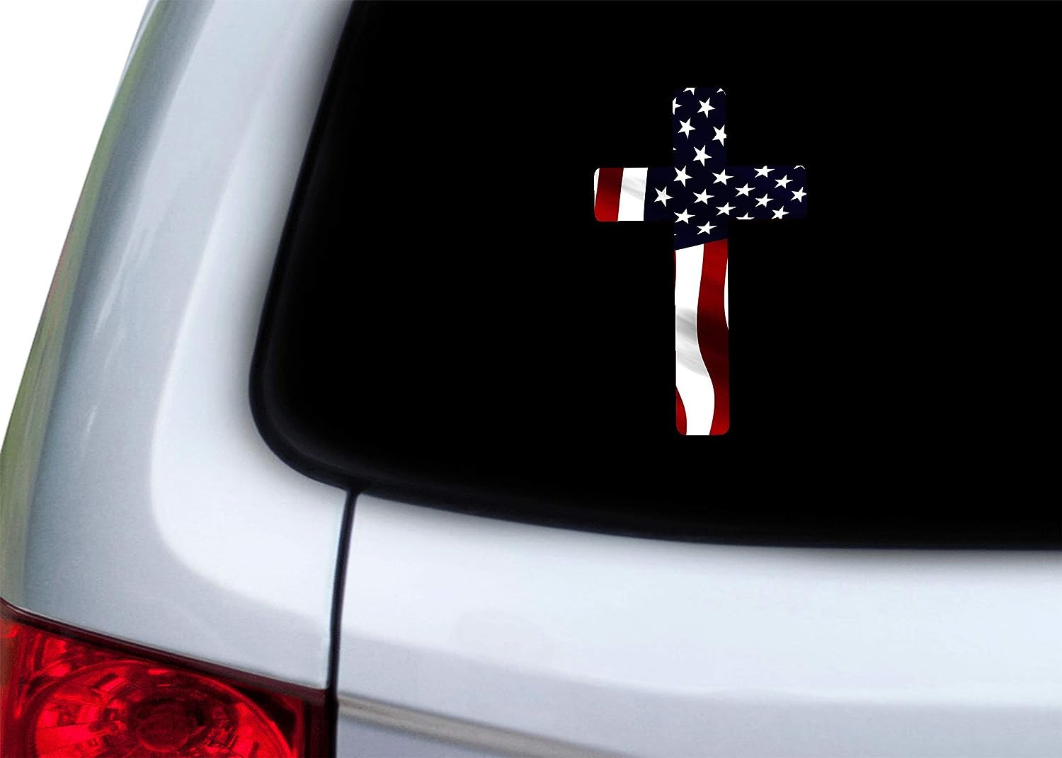 Red White Blue Cross American Flag Decal