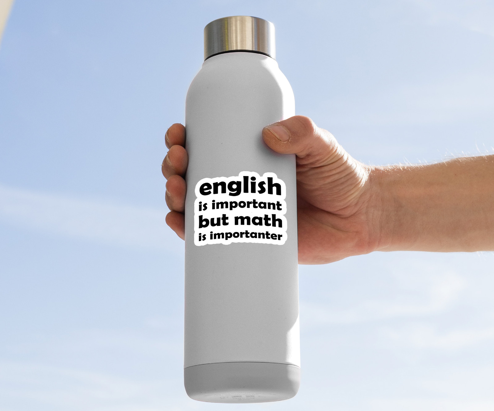 English Is Important But Math Is Importanter Vinyl Sticker – Funny Nerdy Decal