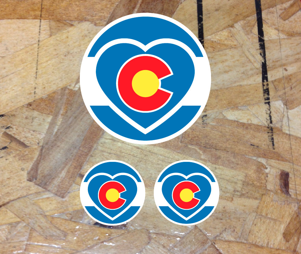 Love Colorado CO State Flag Decal Sticker 4″ – I Heart Circle Colorado 3 for 1