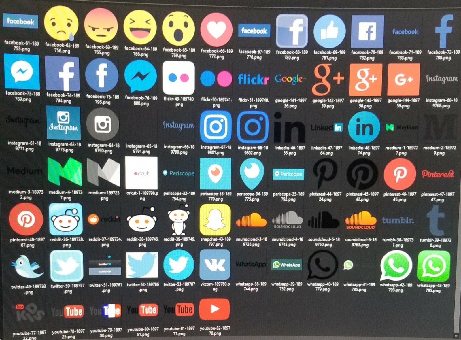 Social Media Icons App Logos HUGE Assortment Sizes Clip Art PNG Jpeg Graphic