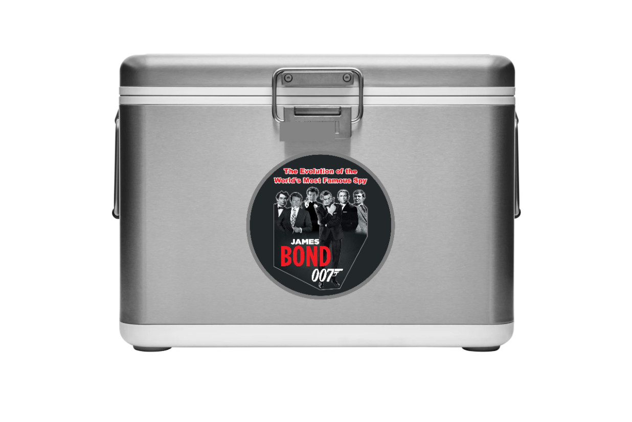 James Bond (Evolution) – 4″ Handmade Vinyl Decal Sticker Vehicle Laptop Cooler