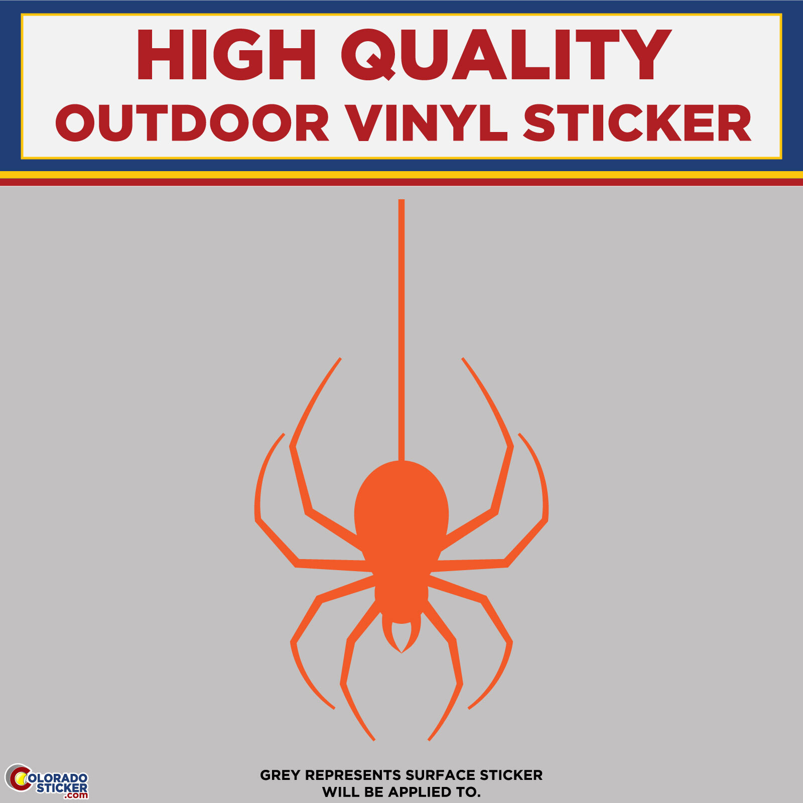 Spider Coming Down Web Die Cut, High Quality Vinyl Stickers