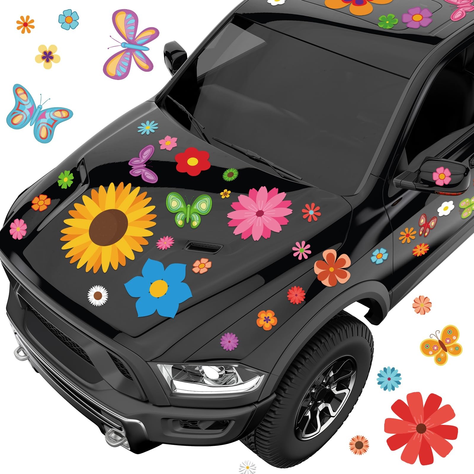 12 Sheets Flower Stickers 130 Pcs SelfAdhesive Vinyl Car Decals & Clings