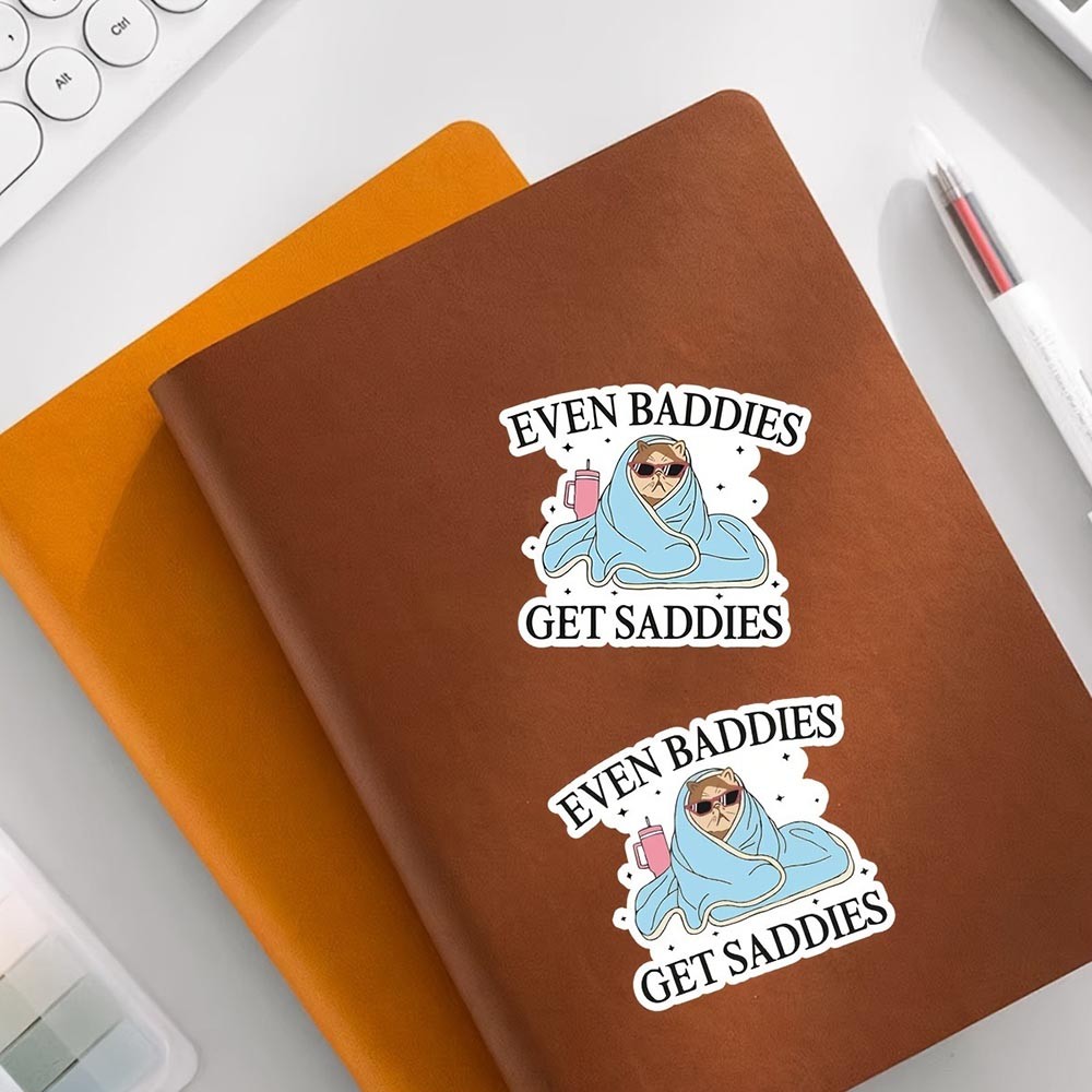 Easy-To-Apply Colorful High-Quality Gift-Worthy 3-Pack Cute Villain Cat Stickers