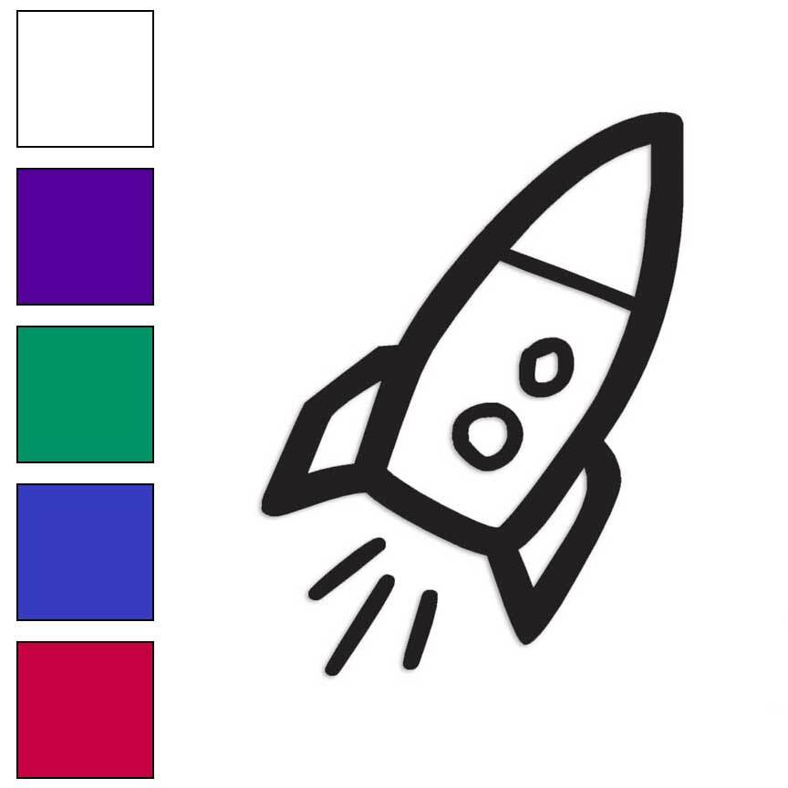Rocket Ship Space Toy, Vinyl Decal Sticker, Multiple Colors & Sizes #1374