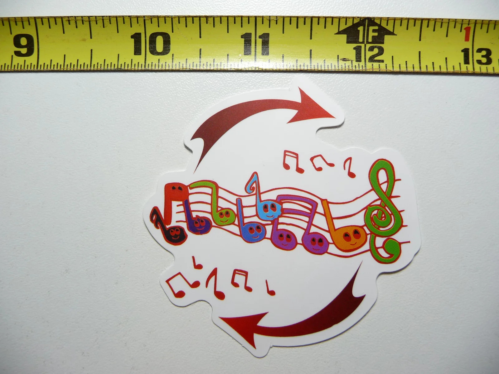 HAPPY MUSIC NOTES ARROWS SMALL STICKER DECAL BAND SONGS MUSICIAN FUNNY