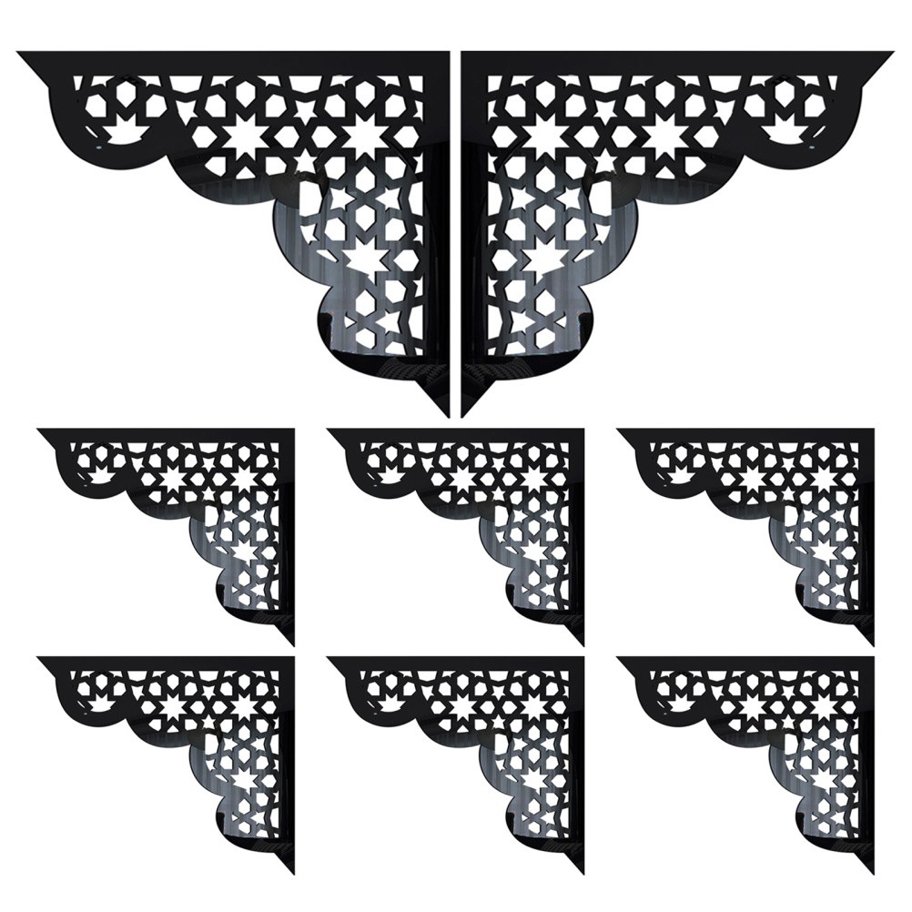 8 Pcs Corner Decorative Decals Door Acrylic Mouldings