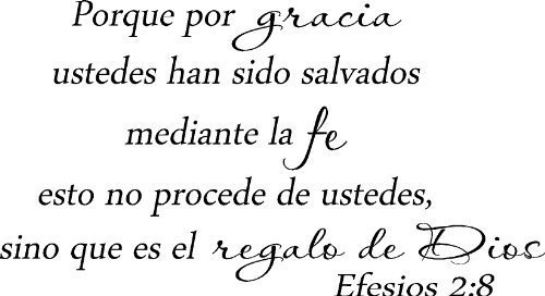 Efesios 2:8, Bible Verse Vinyl Wall Decal by Scripture Wall Art Spanish
