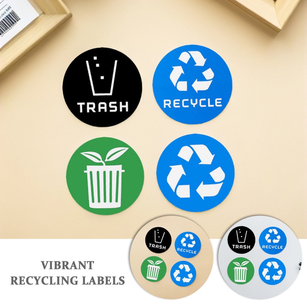 24 PCS Garbage Sorting Decorative Stickers Vinyl Recycle Bin for Trash Bins