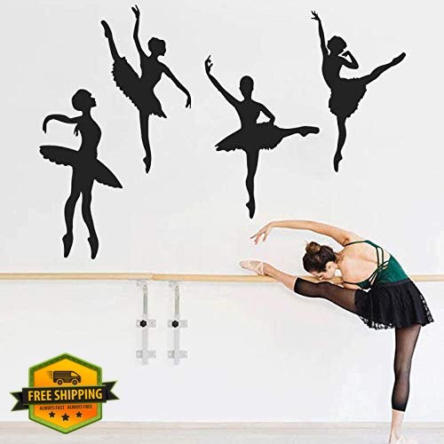 AM AMAONM Dancing Girls Wall Decals Ballet Black Decor