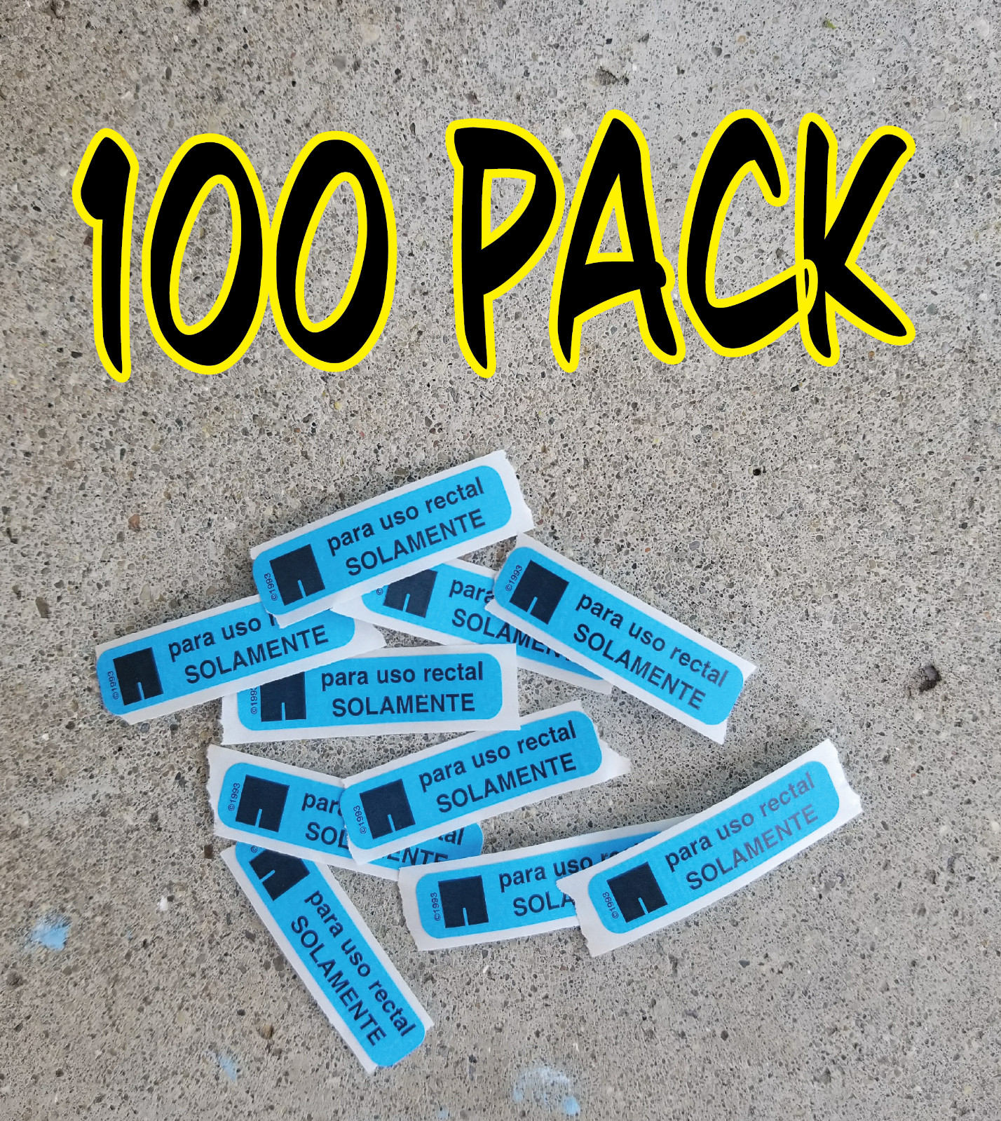 NEW 100 PACK “para uso rectal SOLAMENTE” pegatinas de broma Decal Stickers