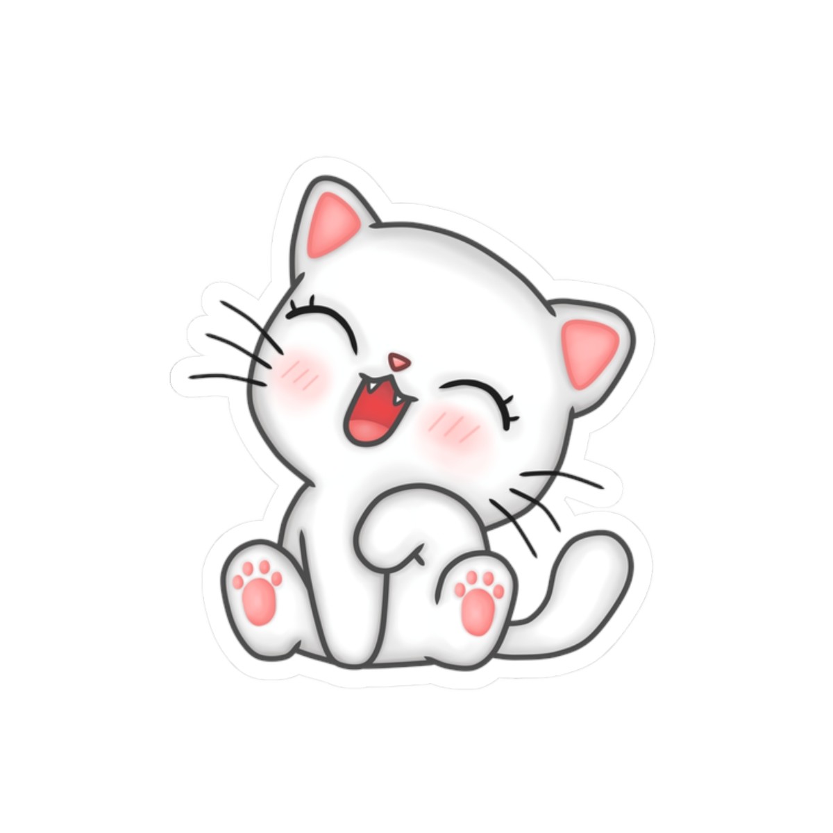 Cute Cat Kiss-Cut Stickers, Adorable Cat Stickers for Laptops