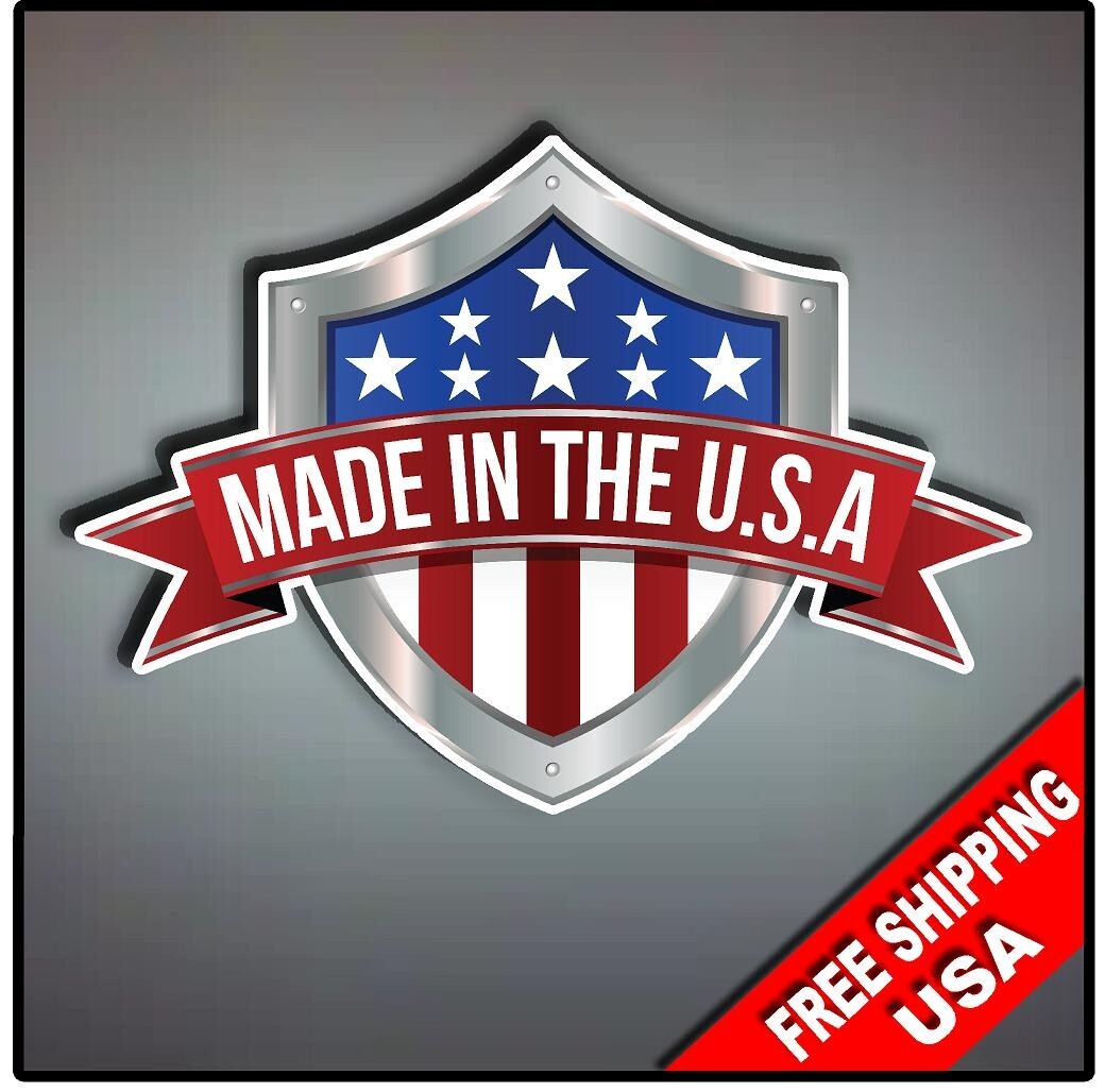 Patriotic Made in USA 4″ x 3″ Helmet Vinyl Decal Sticker Wall Locker Laptop Car
