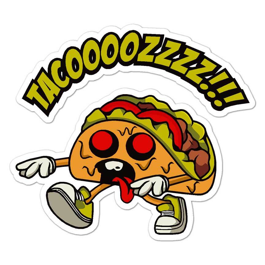 Taco Zombie, Vinyl Decal Sticker, Indoor Outdoor, 3 Sizes, #7729