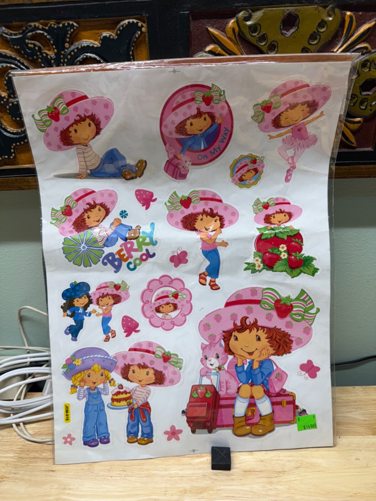 Strawberry Shortcake Stickers Sheet Water Resistant Glossy Vintage Reproduction