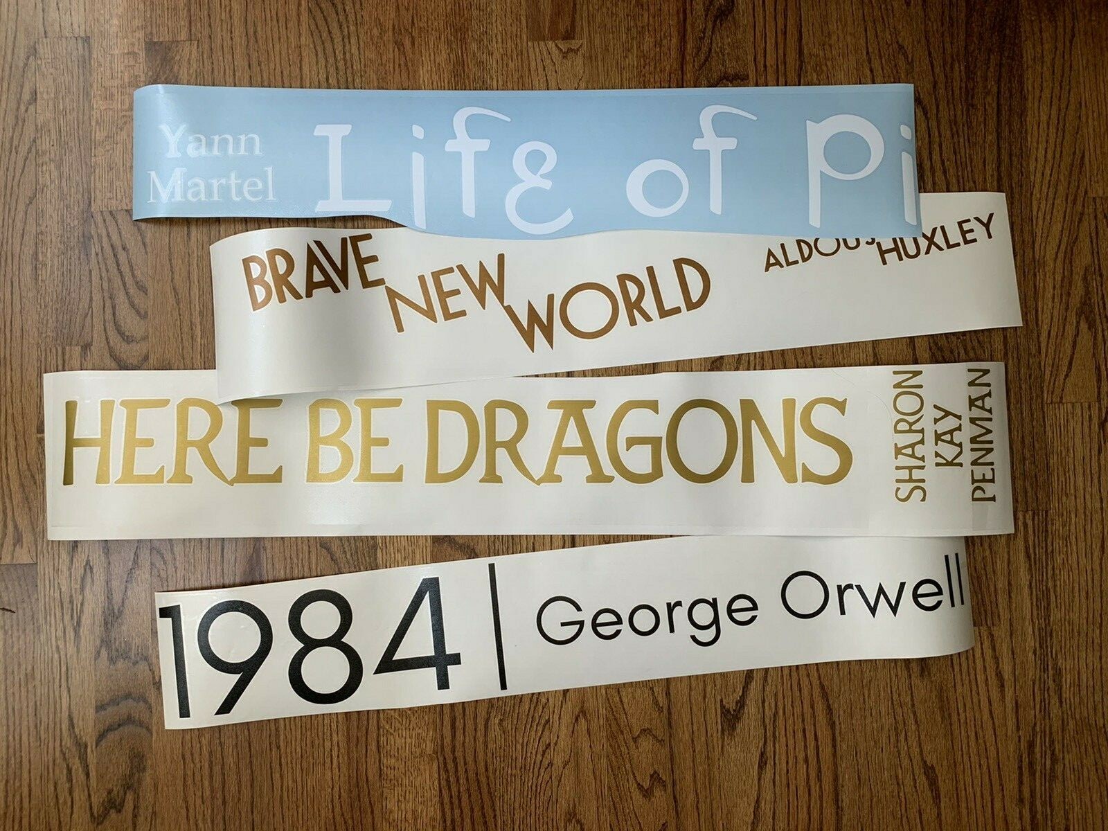 Premium Vinyl Letter Decals DIY for Stairs Walls Book Title Author Spine Cover 