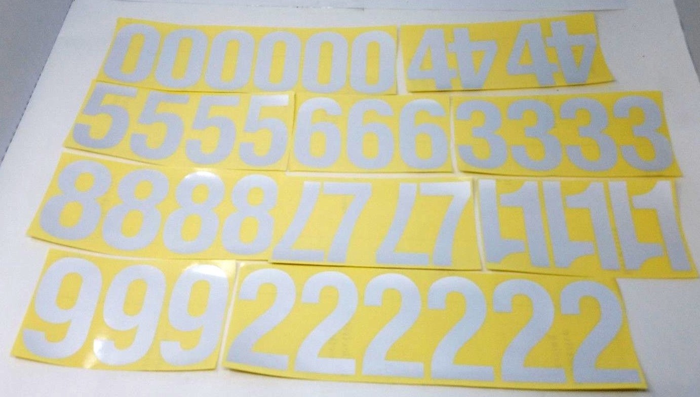 4″ SUPER REFLECTIVE Script font Address Sign Mailbox House Number vinyl sticker