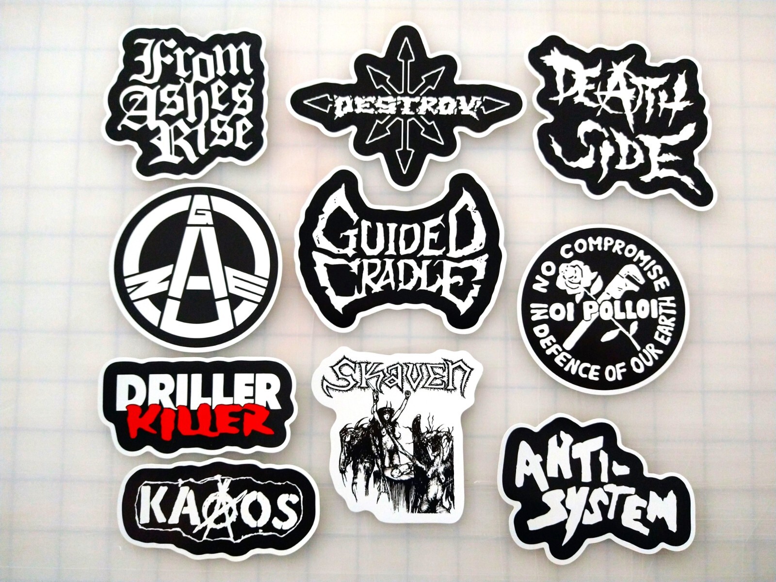 Crust Punk Vinyl Sticker Lot (10 Stickers) SET 5 anarcho grindcore hardcore oi!