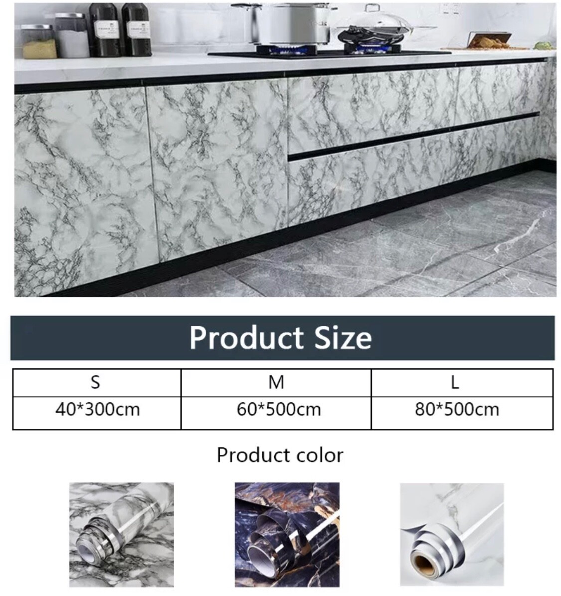 Marble Sticker Wall Decoration Kitchen Waterproof Smooth for Home Furnitu