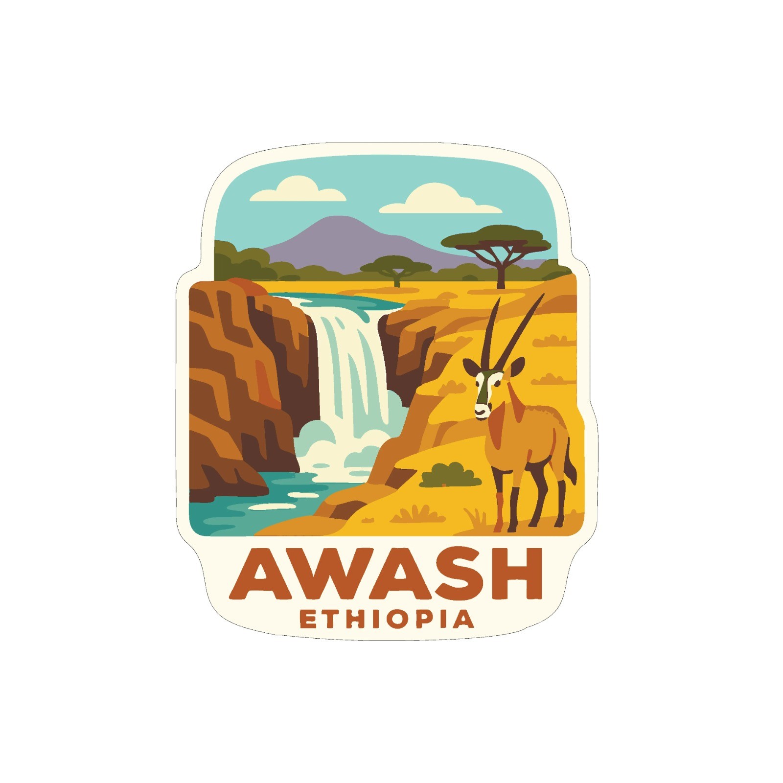 Awash Ethiopia National Park Sticker Decal Vinyl Die-Cut World National Parks