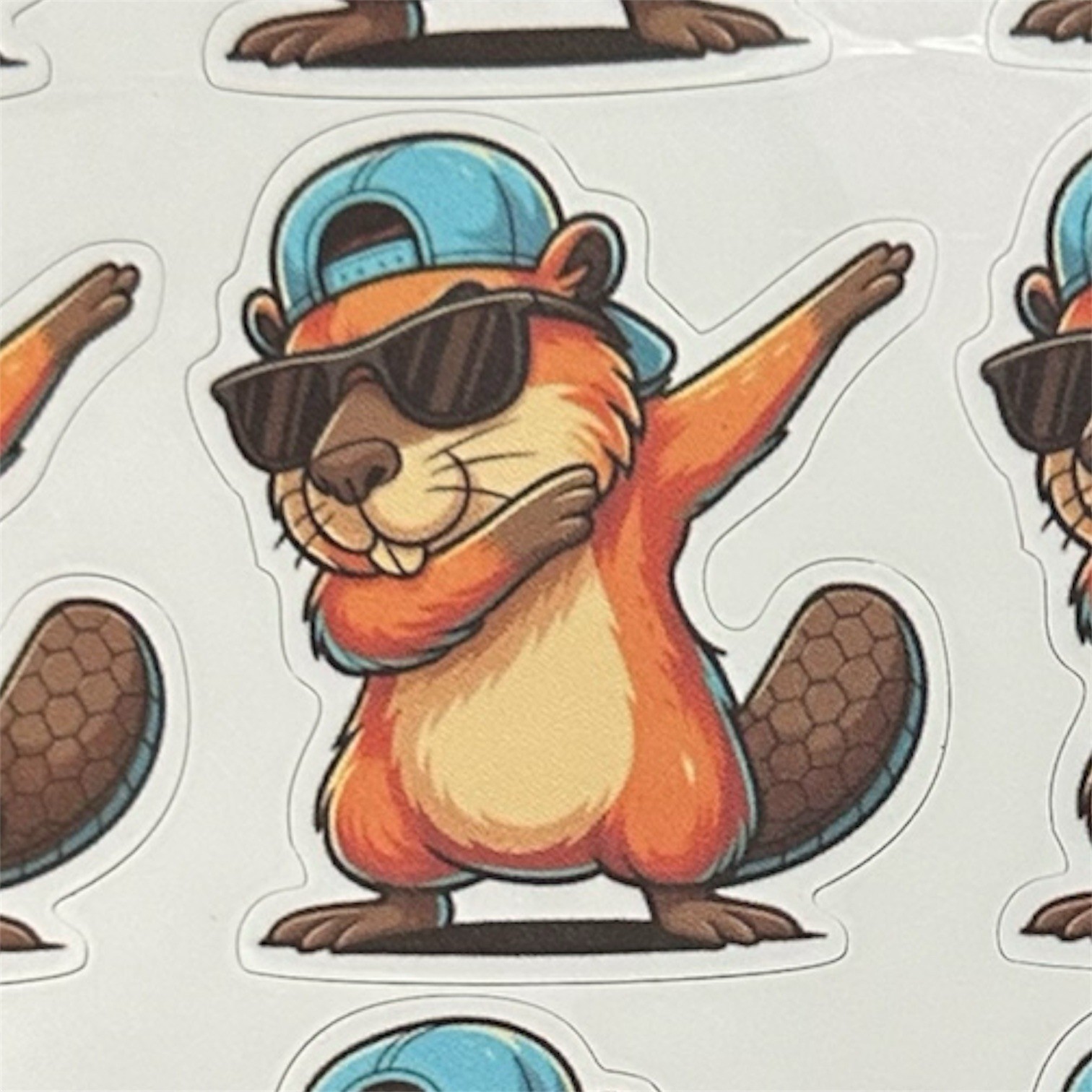 4 PACK – DABBING BEAVER 2” INCH Waterproof Vinyl Sticker Decal Set Lot FUNNY DAB