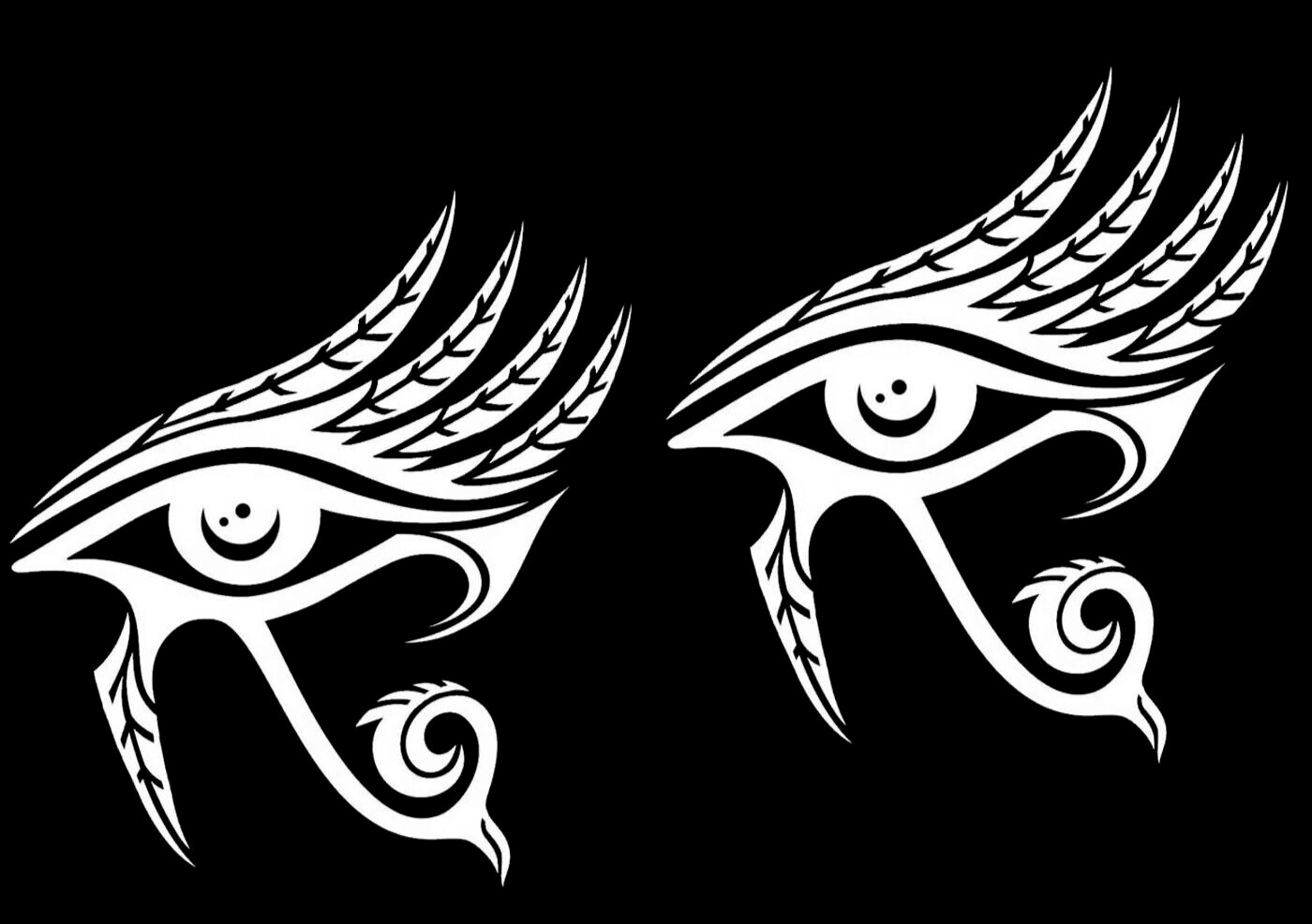Eye of Horus Feathers Two 5″ White Vinyl Decal Car Truck Protection Wisdom Truth