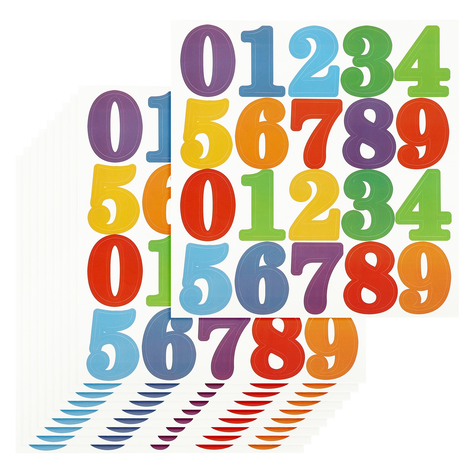 200 Pcs 10 Sheets Mailbox Numbers for Outside, 2 Inch Multicolor Number Sticker