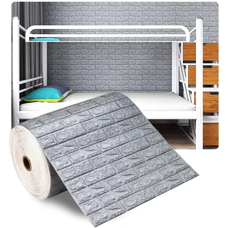 70Cm*1M 3D Self-Adhesive Wallpaper Continuous Waterproof Brick Wall Stickers Liv