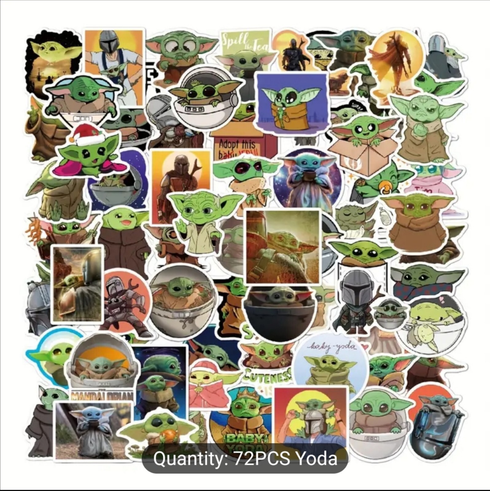 10 PCS Baby Yoda Star Wars Mandalorian Stickers BRAND NEW