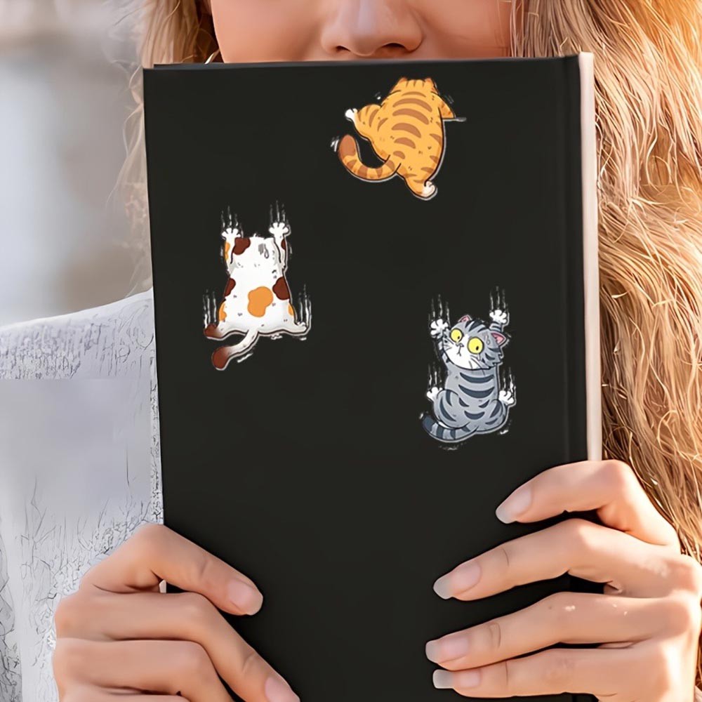 Easy-To-Apply Practical All-Surface Decorative 3-Piece Cute Cartoon Cat Stickers