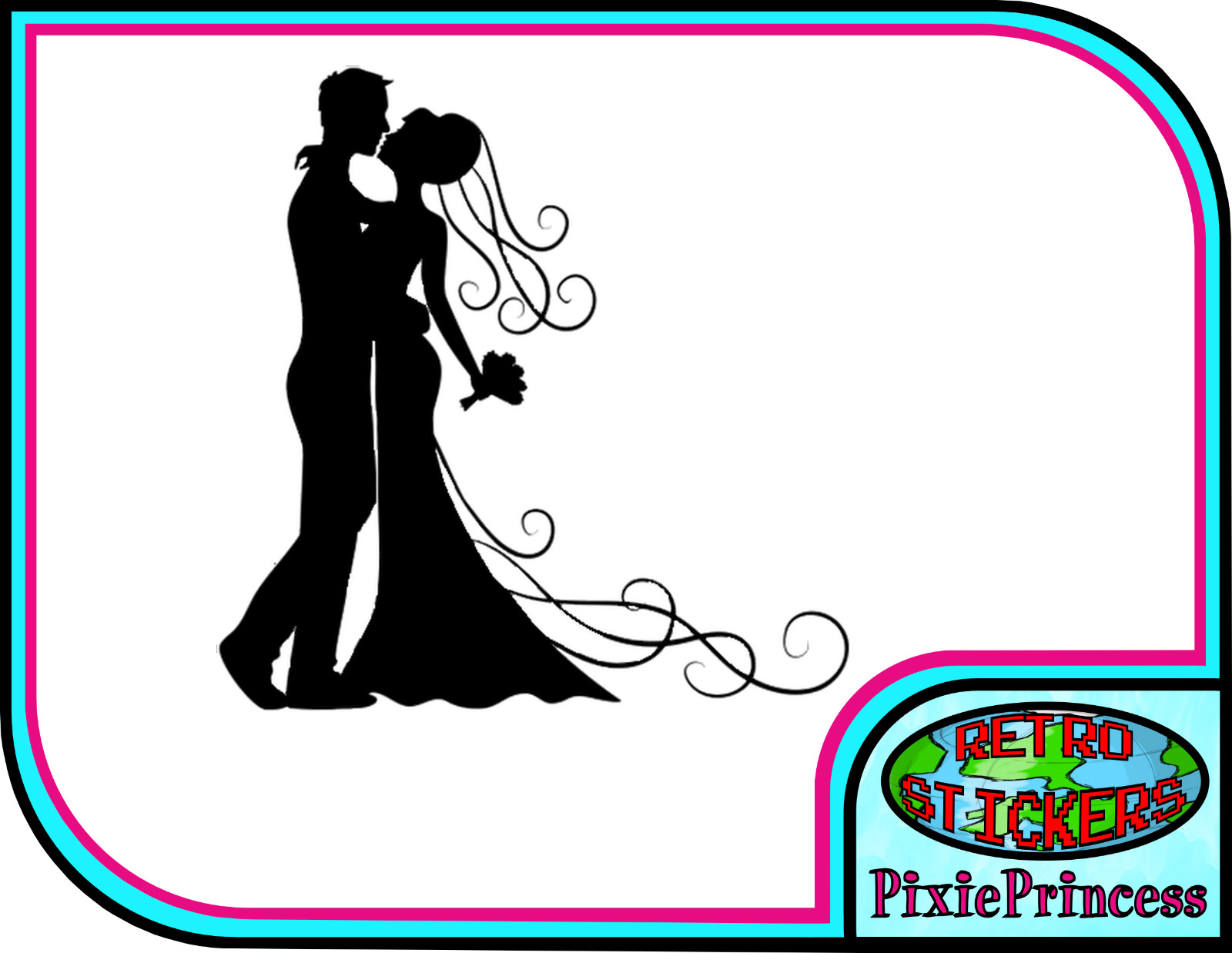 Wedding Bride Groom M Vinyl Sticker Car Mirror Window Wall Floor Art Decor