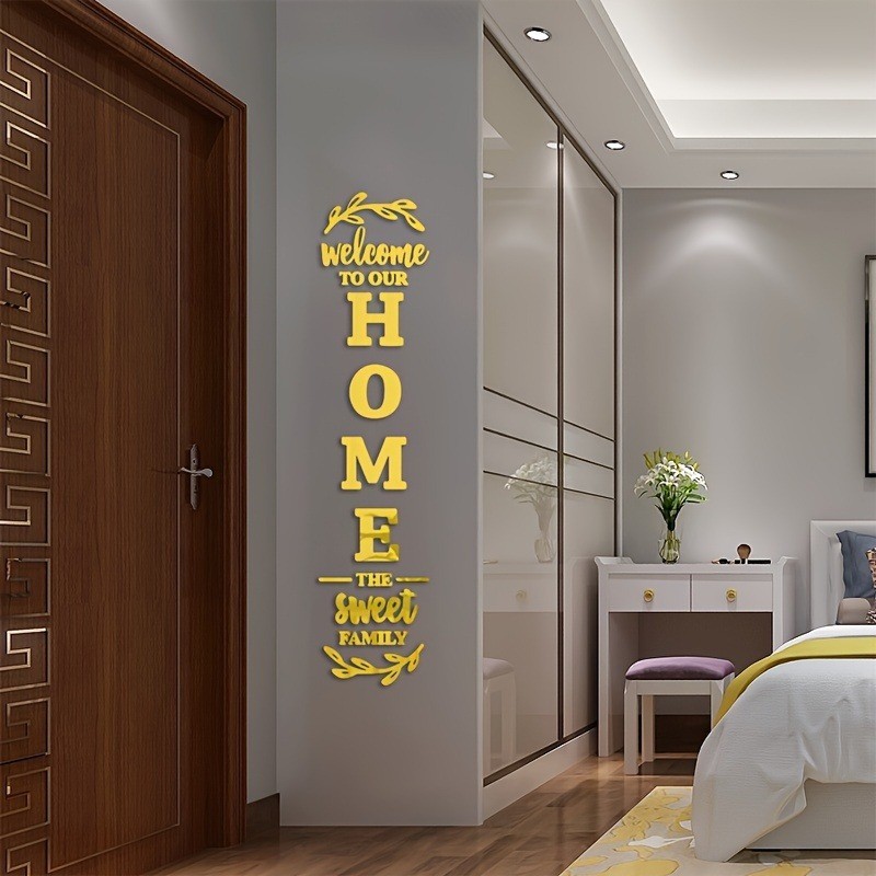 Quote Text Mirror Wall Decals DIY Letter Combination Living Room Wall Art